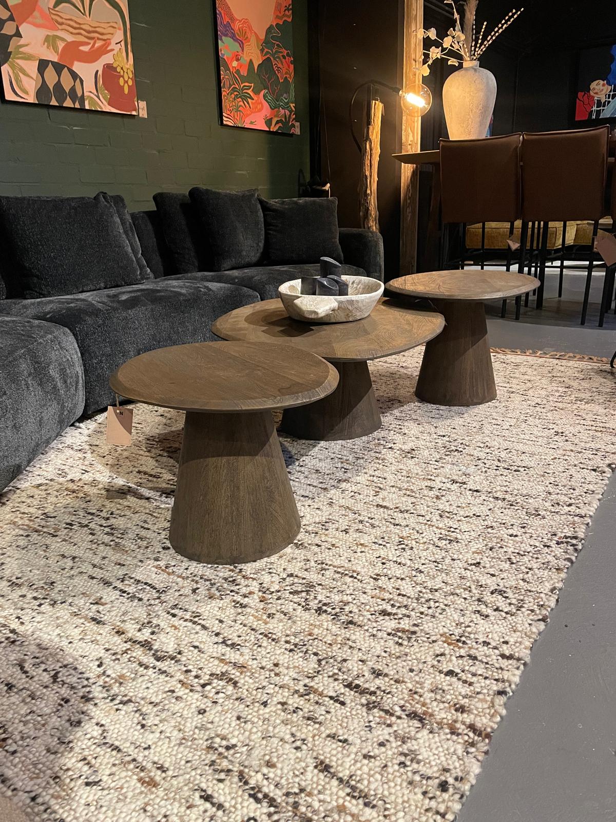 Salontafel set donker hout